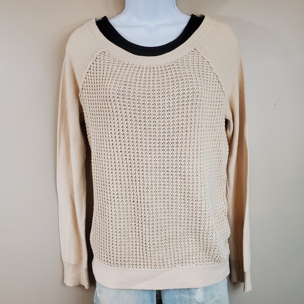 Mudd Scoop Neck Knit Cream Sweater